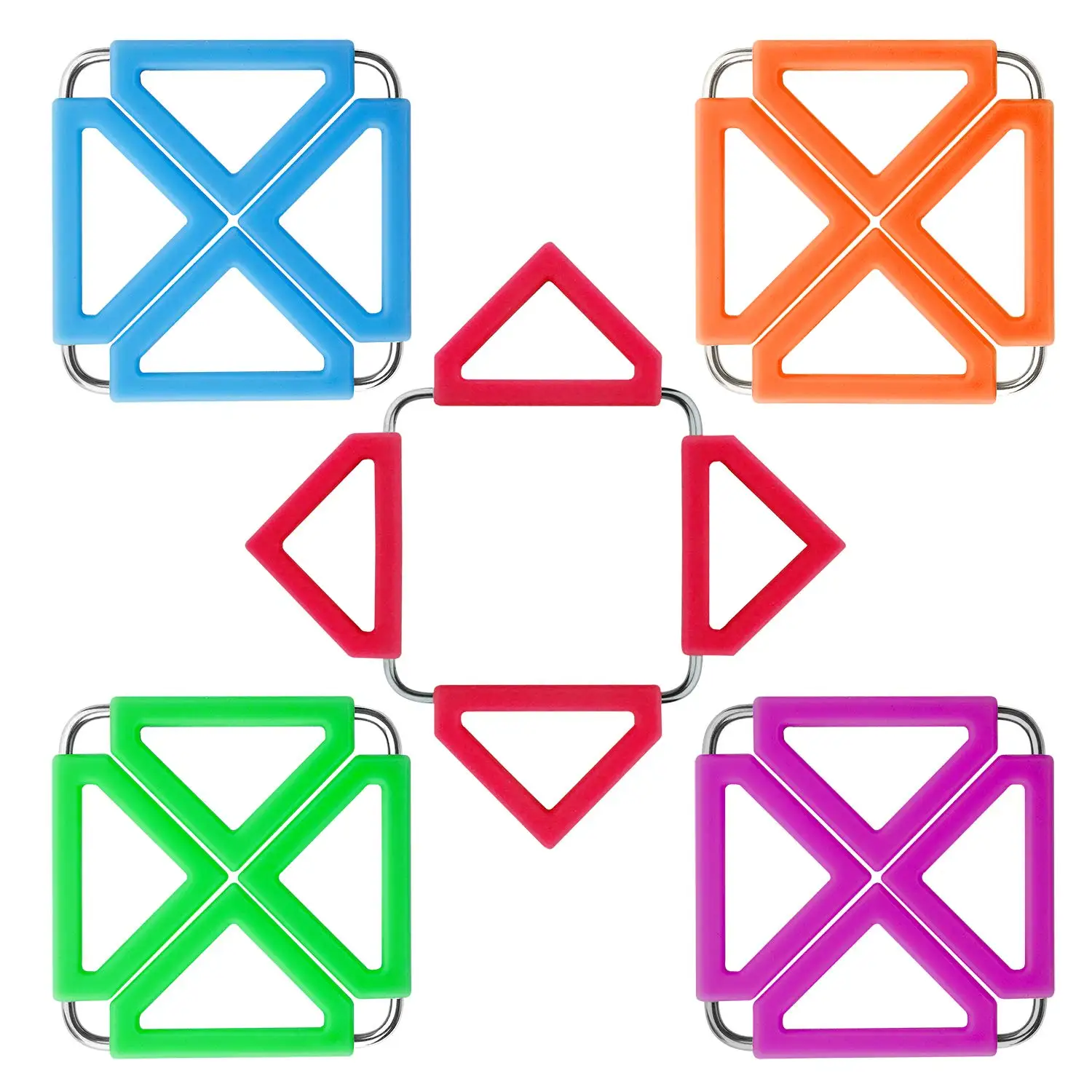 

Multifunction Creative Durable Silicone Pot Holder Square Trivet Mat Flexible Heat Resistant Hot Pads 6 Colors Insulation Pads