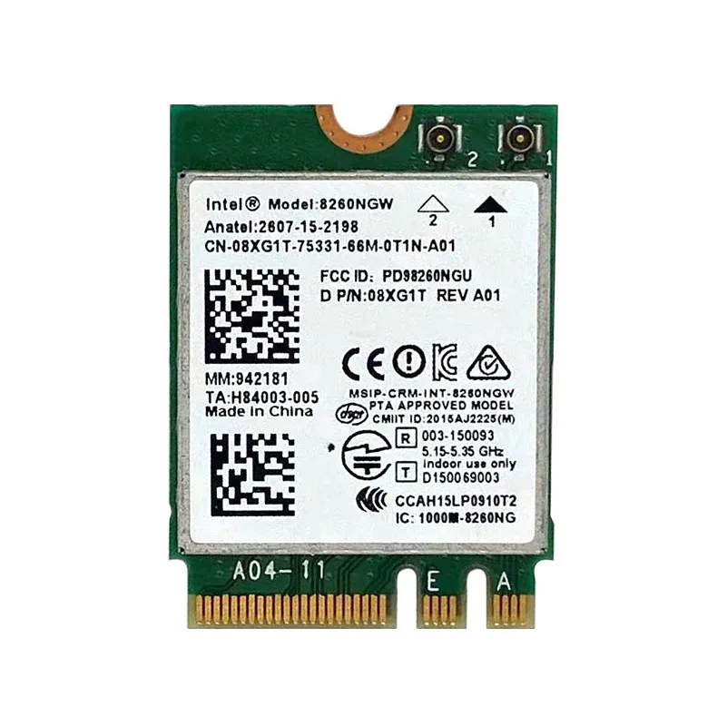 あんぶ INTEL 8260 band 2.4 + 5ghz 867m Bluetooth 4.2 ngff m.2 wifi