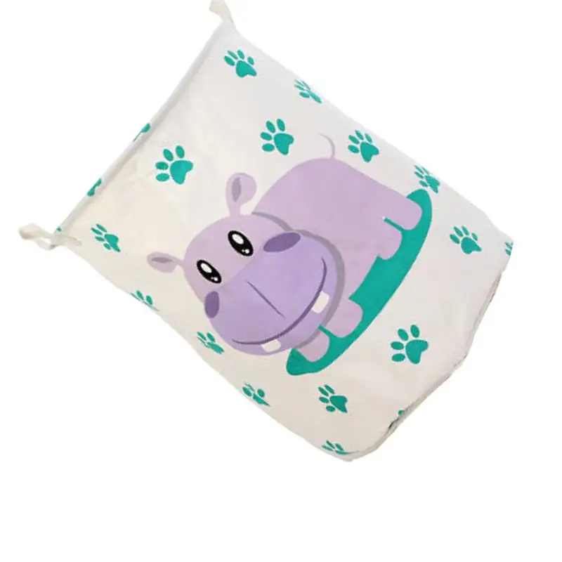 Waterproof Laundry Basket Dirty Clothes Storage Sundries Storage Hippo Pattern Household Organizer