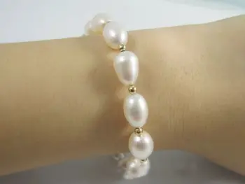 

Huge 9-11MM SOUTH SEA GENUINE WHITE PEARL BRACELET 7.5-8 INCH