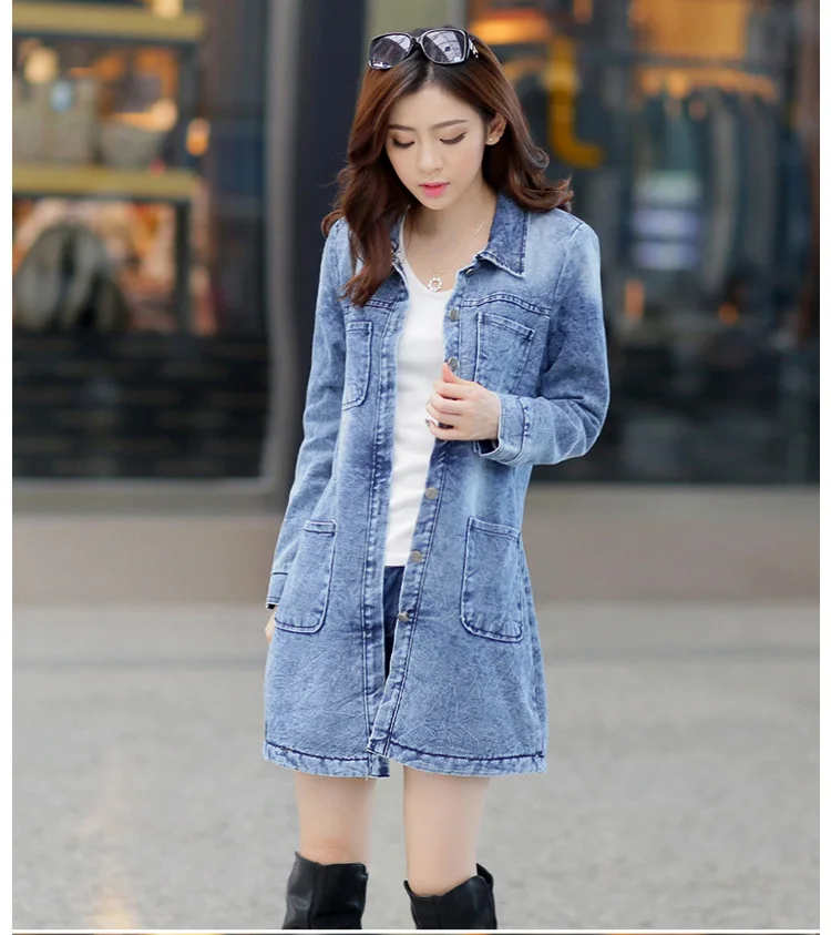

2018 New Style plus Velvet Jeans Coat Thick Mid-length Lambs Wool Cotton-padded Clothes Overcoat Women's