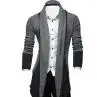 Light Gray Модный мужской однотонный плащ с капюшоном, куртка, Кардиган с длинным рукавом, верхняя одежда, блузка, осень, зима, свободный, размера плюс, пальто, кардиган - Цвет: Light Gray