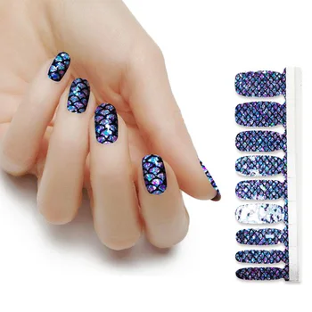 

LADY KINDOM Pearlescent High Brightness French Point Nail Oil Film Glitter Gradient Nail Polish Stickers Waterproof Nail Strips