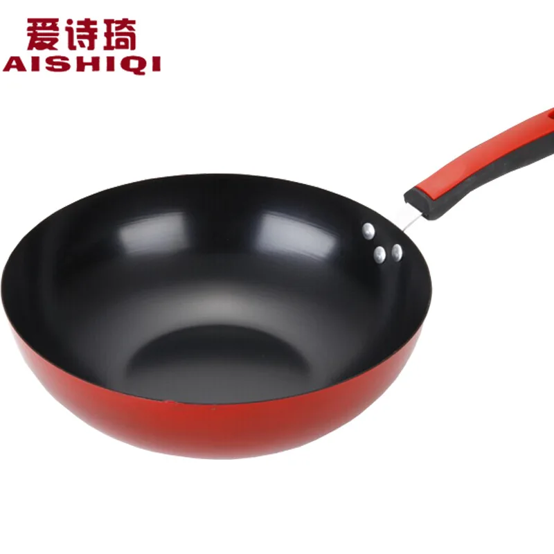 Three piece kitchen cookware set, fine iron non stick frying pan, soup