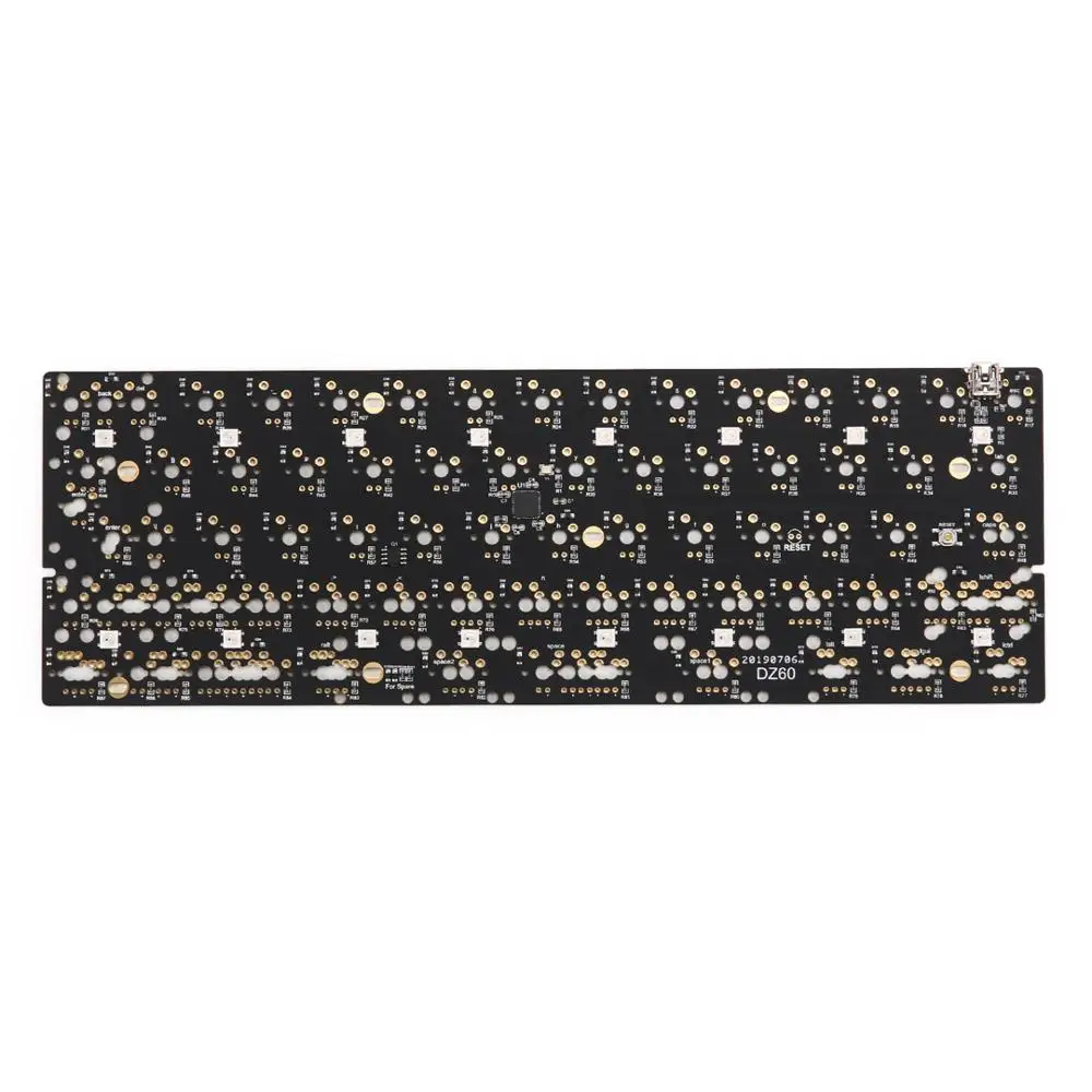 Online DZ60 Custom mechanische tastatur PCB 60% tastatur unterstützung pfeil schlüssel alu platte gateron schalter stab