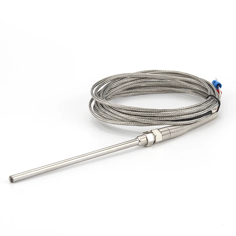 K-type thermocouple stainless steel probe 100mm 1m 2m 3m 4m cable length 0 ~ 400C temperature sensor temperature sensor