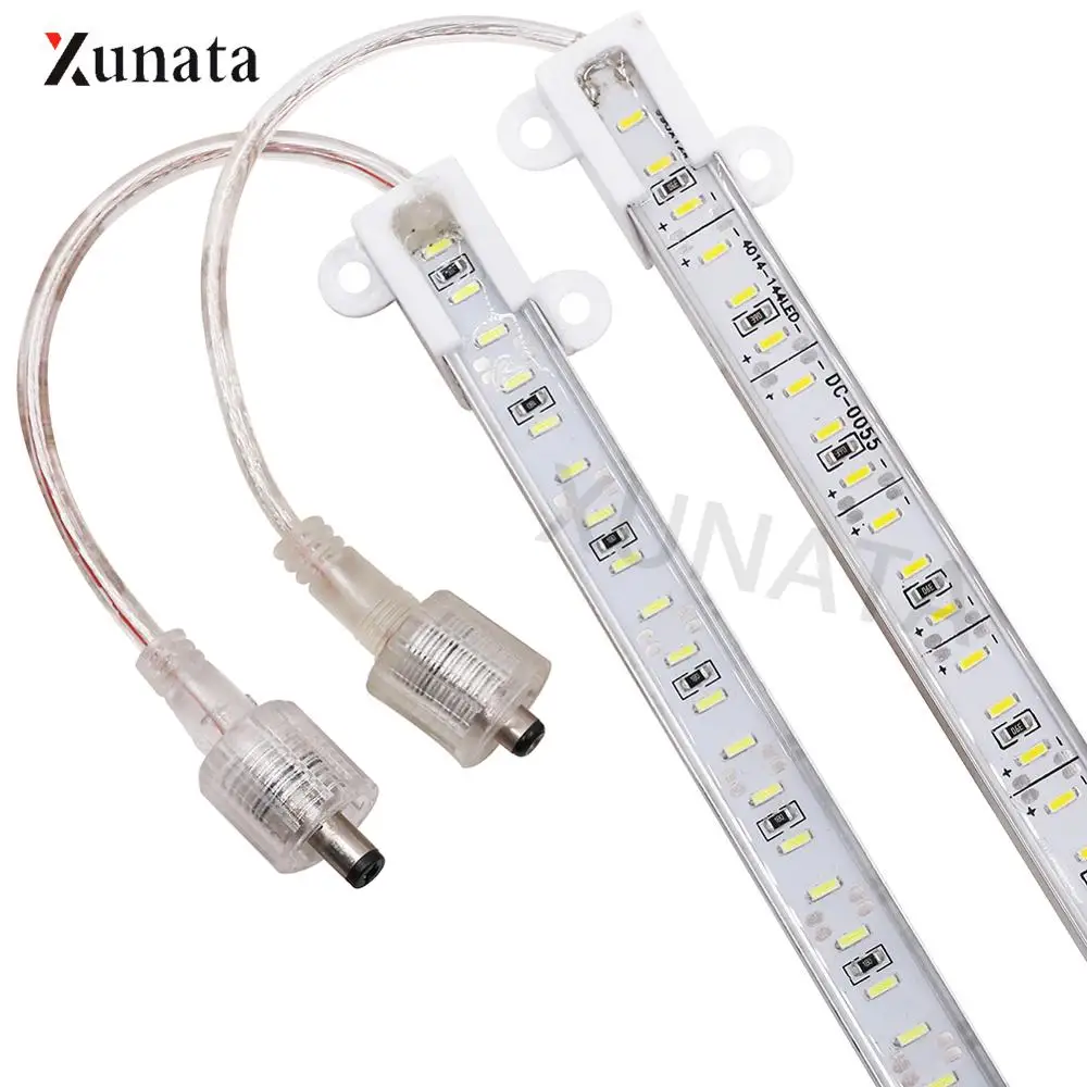 

DC 12V 1M LED Bat Light SMD4014 Waterproof LED Hard Strip 144 LED Strip Light Aluminium LED Rigid Strip Silicon + DC Connector