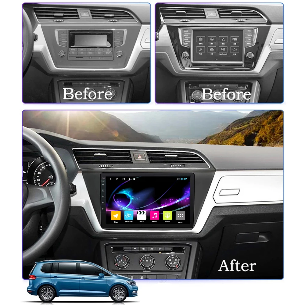 Автомобильный DVD проигрыватель для VW Touran 2015 2018 4G и Wi Fi Авторадио мультимедийная