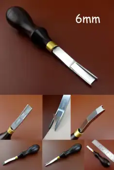 

1pc 6mm French Style Leather Craft Edge Beveler Skiver Edger Gouges Cutter Tool - Sewing Stitching Carving Stamping Knife Cutter