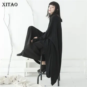

XITAO Vintage Irregular T Shirt Women Korea Fashion New 2019 Autumn O Neck Batwing Sleeve Long Casual Style Tee Top WQR1982