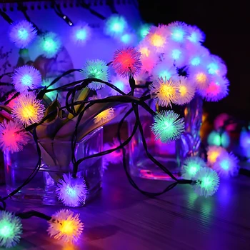 

20LEDs Solar Power Fairy String Lights Hair Ball Decorative Garden Outdoor Lighting Festival Party Home Illumination Decoration