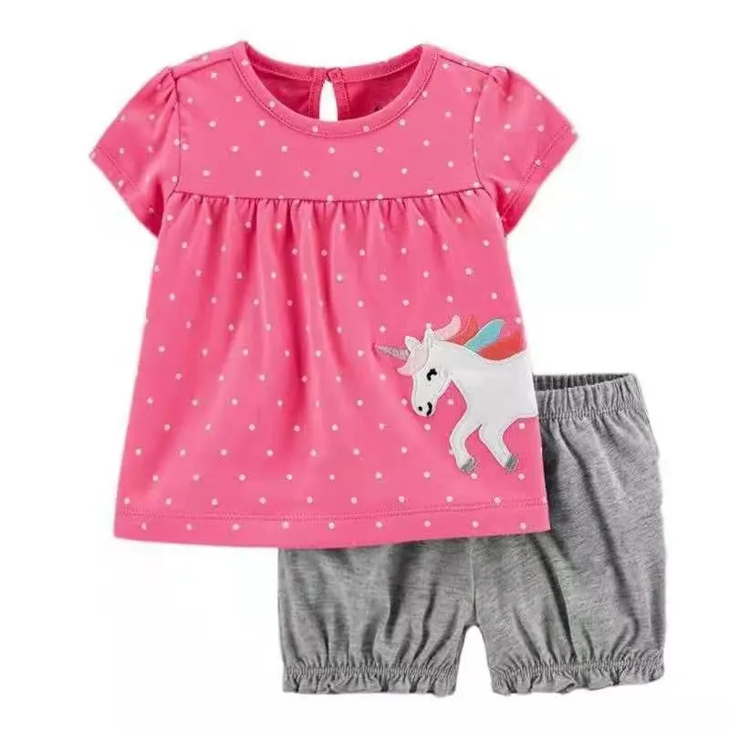 Short Sleeve Print T-Shirt+Shorts Baby Boy Summer Clothes Set Toddler Infant Outfit Newborn Girl Costume 6-36M New Born 2021 Baby Clothing Set near me Baby Clothing Set