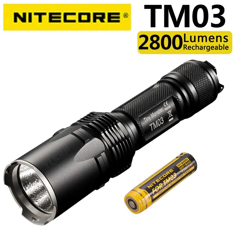 Тактический фонарик NITECORE TM03 TM03CRI CREE XHP70 светодиодный фонарь с дальностью луча до