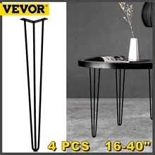 VEVOR-patas de Metal para muebles, horquilla de 3 varillas de 16-40 pulgadas, banco para el hogar, escritorio de comedor, accesorios para mesa de centro, 4 piezas
