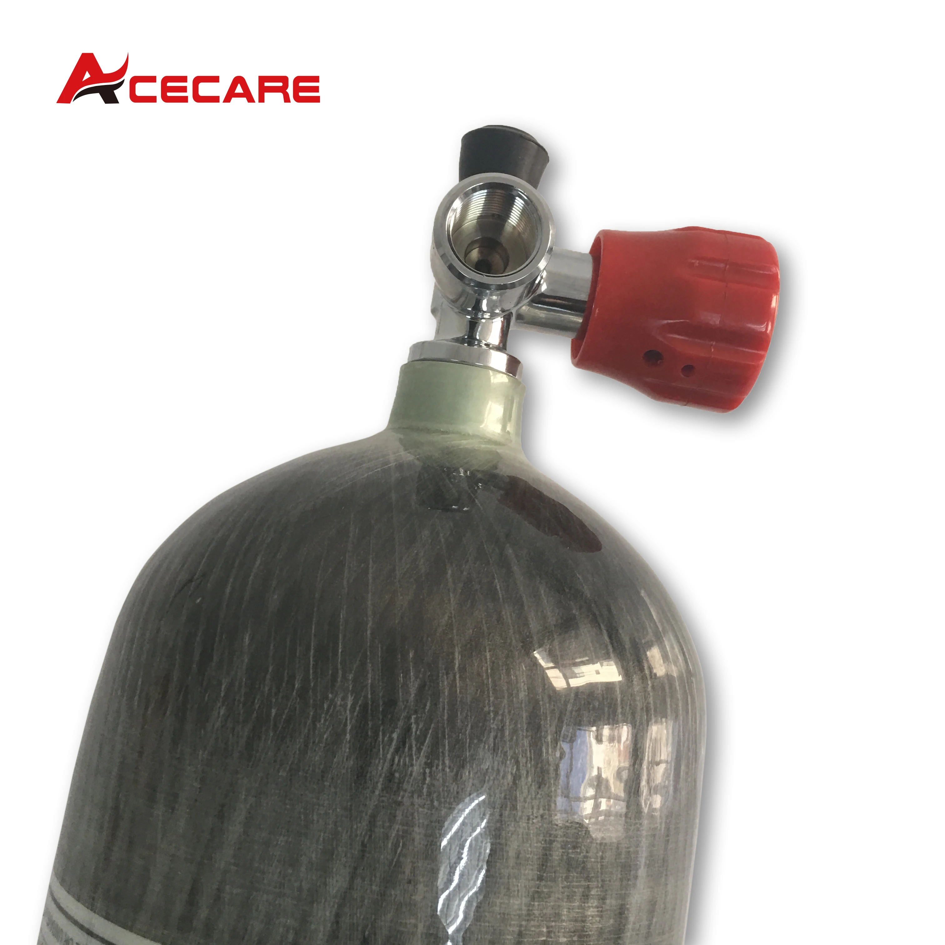 Acecare 3L/6.8L Pcp Paintball Scuba Tank High Pressure Gas Cylinder Compressed 300bar CE ＆ Red Valve Scuba Breathing Apparatus