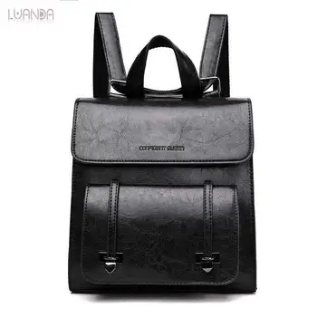 

Fashion Backpack Women Backpacks For Teenage Girls School Bags Vintage Backpack High Quality PU Leather Women's Shoulder Bag