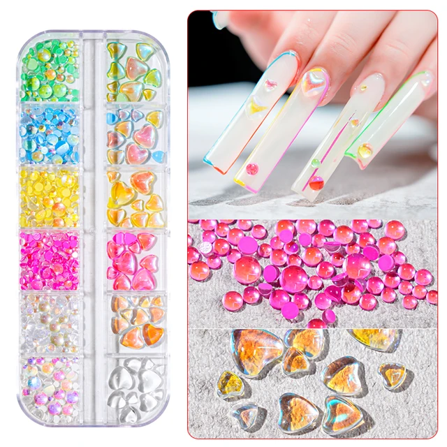 Nail Crystals Gradient Mermaid Bead Candy Color Manicure Flat Back Acrylic  Mixed Diamond Stone Rhinestones Nail Art Decoration - AliExpress