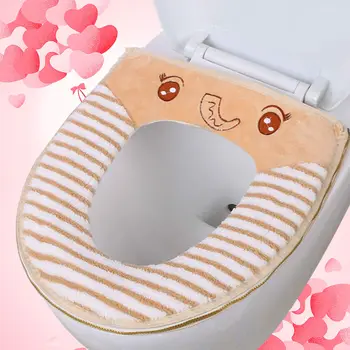 

Cartoon Toilet Seat Zipper Toilet Seat Cover Thicken Soft WC Seat Cover Universal WC Pad Home Decor Overcoat Toilet Seat Cover
