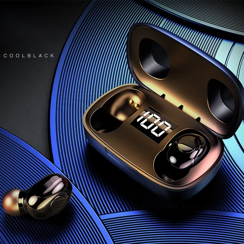 TWS Bluetooth Earphone with Microphone LED Display Wireless Bluetooth Headphones Earphones Noise Cancelling Headsets
