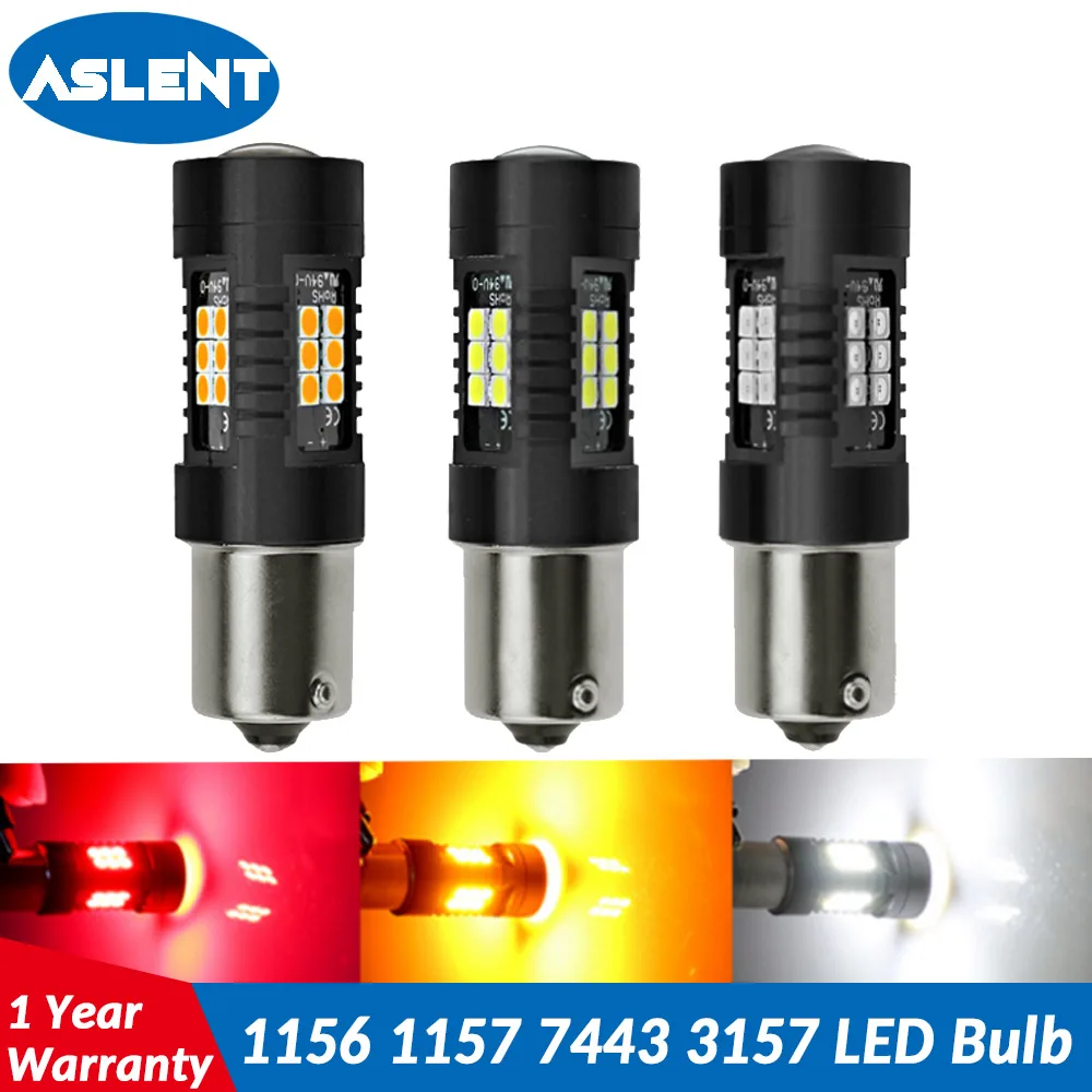 ASLENT 2 шт. 1156 BA15S P21W светодиодный 1157 BAY15D P21/5 Вт лампы 7443 W21/5 3157 R5W 3030 21 SMD авто
