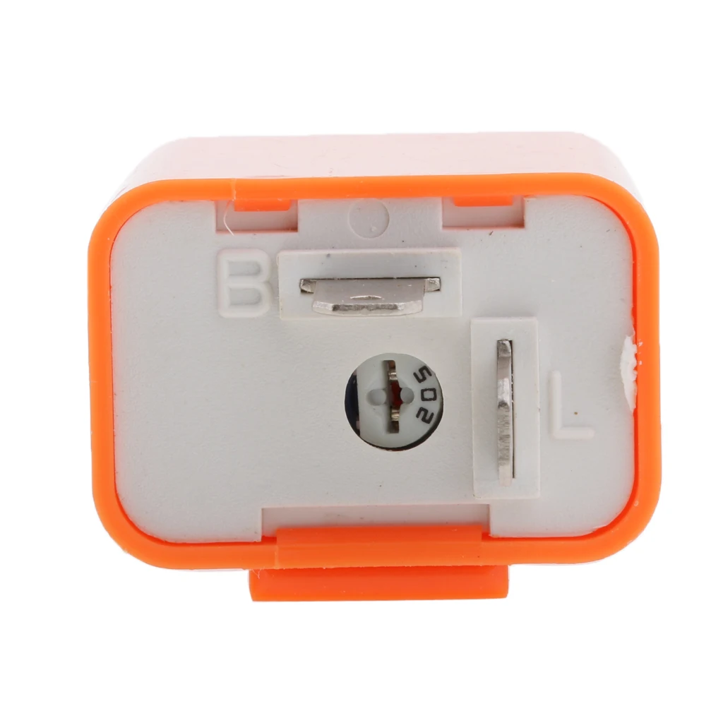 Orange 12V 2 Pin Electronic Turn Signal Adjustable Flasher Relay Flash Fit for Motorcycle