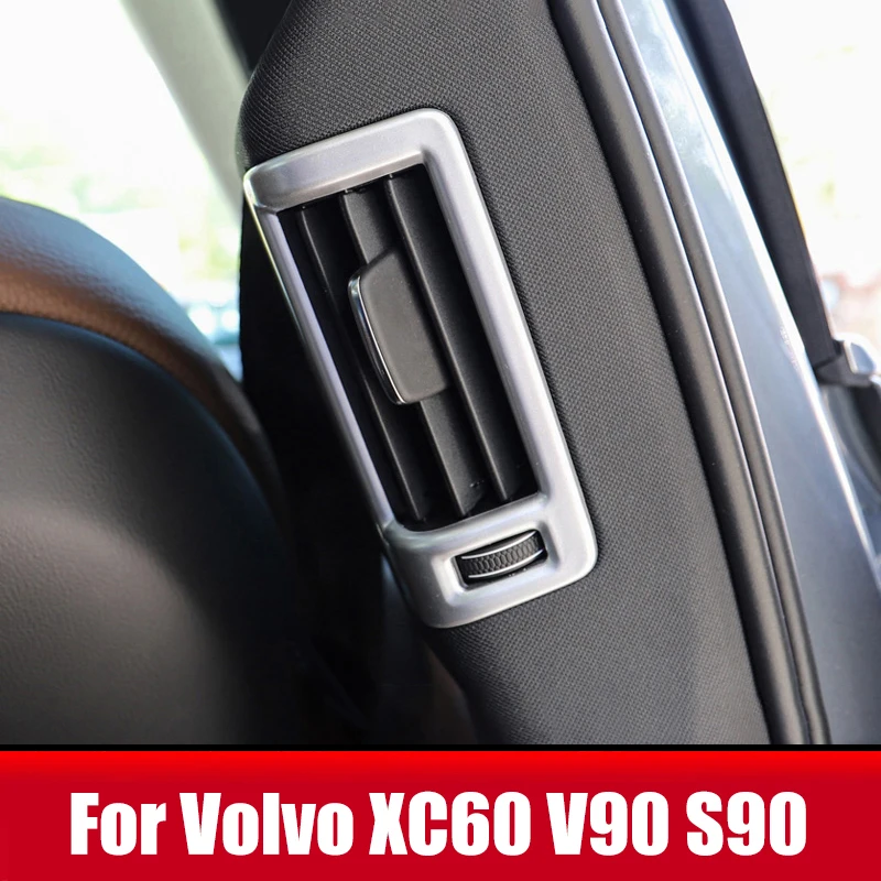 For Volvo XC60 V90 S90 ABS Carbon Car Styling B-Pillar Rear Air Conditioning Outlet Frame Decoration Sticker Trim Accessories | Автомобили