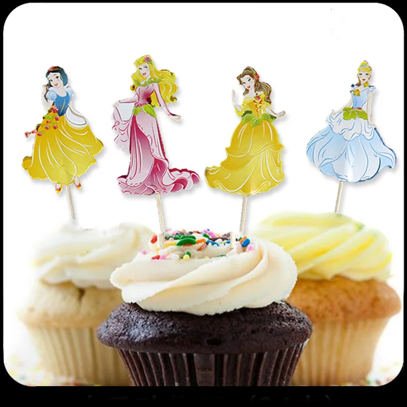 720 шт Дисней принцесса кекс топперы Детские День рождения торт украшения детский душ еда выбор торт Топпер - Цвет: 10