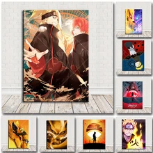 Japońskie Anime plakat Naruto drukuj Kakashi Sasuke obraz ścienny na płótnie dekoracja ścienna zdjęcia dzieci sypialnia Home Decor tanie tanio Bandai CN (pochodzenie) Wydruki na płótnie Mieszkanie PŁÓTNO Olej cartoon bez ramki W stylu japońskim YRZM Malowanie natryskowe