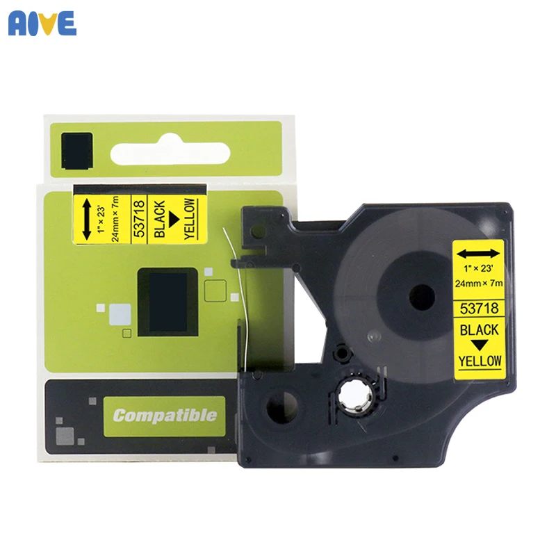 

Aive 24MM Multicolor 53710 53713 53718 black on yellow Compatible Dymo D1 Label Tapes for Dymo label manager LM160 LM280 PNP