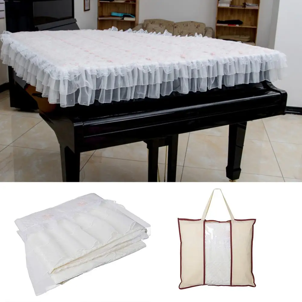 1PC Grand Piano Cover Thicken Dustproof Anti-static Lace Stylish Elegant Covers Cloth Accessories with Storage Bag |