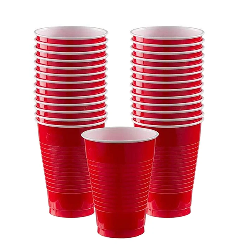 Pure Red Disposable Party Tableware Cup Plate Adult Birthday Party Decor Kids Wedding Adult Supplies Christmas Party Supplies