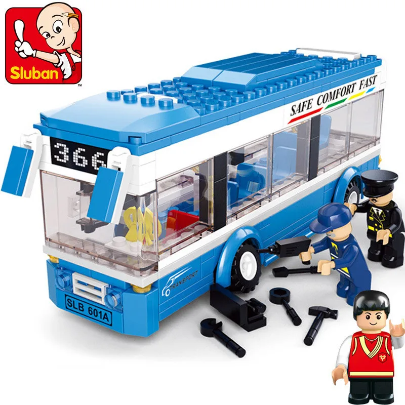 

235Pcs City Single-decker Express Bus Car Model Building Blocks Set DIY Creation Bricks Brinquedos Educational Toys for Children