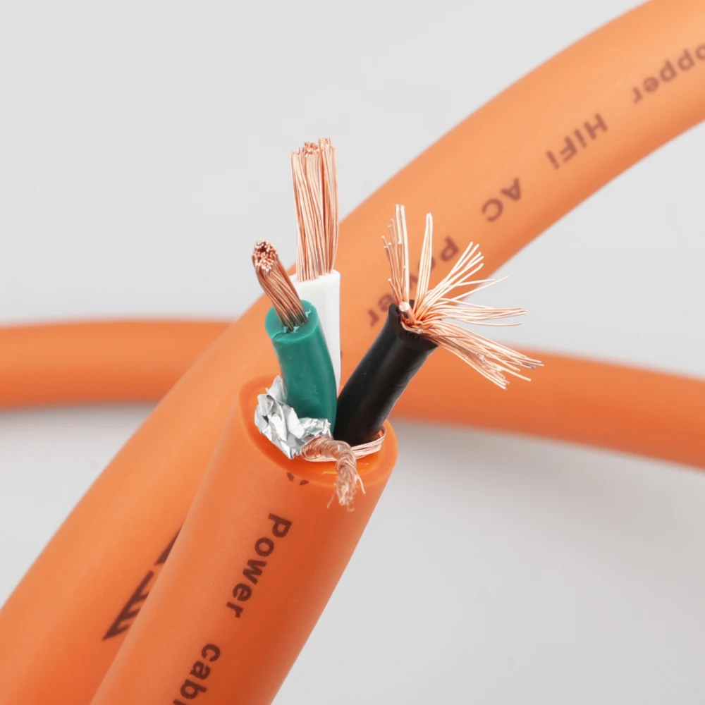 Audiocrast HI-End P113 5N OFC Pure Copper European standard Power Connector EU Schuko Power Cord HIFI