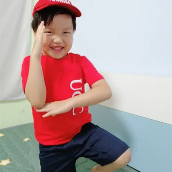 

High-end children's tops, stylish cotton T-shirts, boy and girl wild tops, cute twins T-shirts