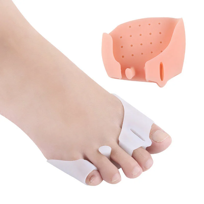 1Pair Silicone Foot Finger Toe Separator Foot Care Tool Splint Straightener Corrector Hallux Valgus Massager