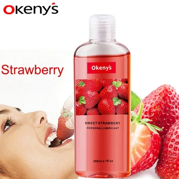 200ml Strawberry Flavor Edible Lubricant for Anal Vaginal Oral Sex Silicone Lubricating Oil Adult Sex