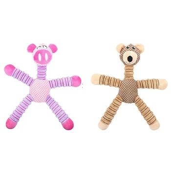 

Squeaky Plush Dog Toys, Stuffed Animal Plush Chew Toys with Squeakers - Durable Dog Chew Toys for Puppy Middle