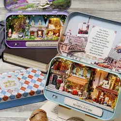 Boîte de maison de poupée en bois, bricolage créatif, assemblé à la main, sans boîte, construction et cadeaux d'anniversaire pour fille, batterie à colle modèle K5H3 