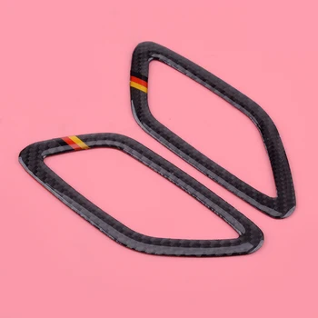 

2Pcs Carbon Fiber with Germany Strips Air Condition Vent Outlet Cover Fit for Mercedes Benz CLA GLA A Class