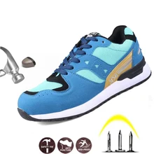 Рабочие кроссовки,, Мужская защитная обувь со стальным носком, защитная обувь, легкая 3D Противоударная