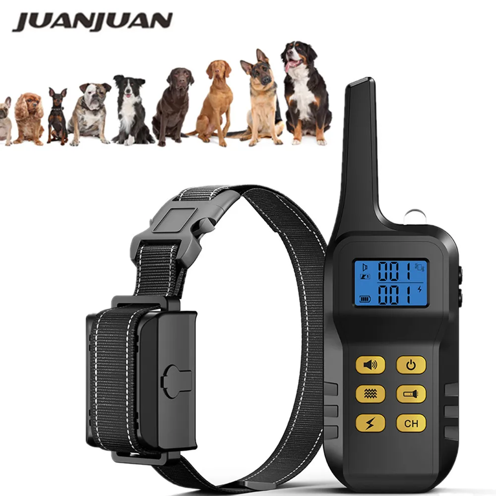Electric LCD Dog Training Collar 1100 yards Waterproof Rechargeable Remote Control Pet for All Size Shock Vibration Sound 50%off | Дом и сад