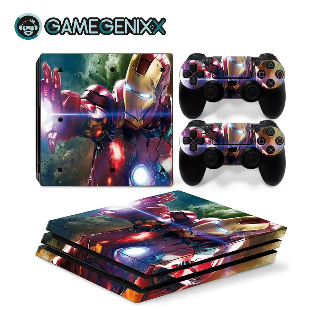 Iron Man GAMEGENIXX Кожа Наклейка виниловая обложка для PS4 Pro консоли и 2 контроллеров-Железный человек - Цвет: Iron Man