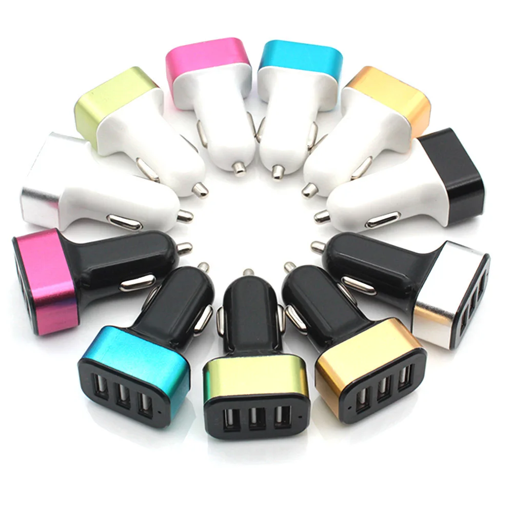 Подсветка Autolader Met Voor 3 Usb-poorten usb-адаптер для Sigarettenaansteker Dc 12 V/24 V 2.1A/1A | Автомобили и