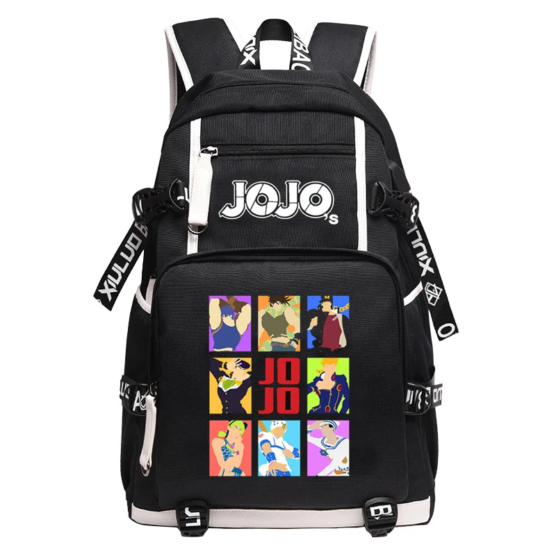 

JoJo's Bizarre Adventure Kujo Jotaro Anime Bookbag Waterproof School Bags USB Charging Laptop Backpack Unisex Travel Bagpack