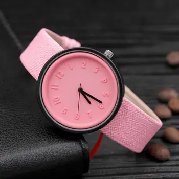 

Fashion Women Watches Round Dial Arabic Numbers Canvas Strap Quartz Watch for Women Wristwatch relojes para mujer