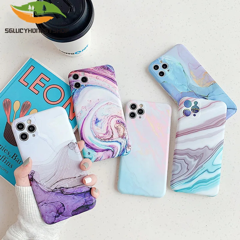 Мраморный чехол для iPhone 11 Pro Max X XR XS 7 8 Plus чехлы телефонов матовая Защита камеры