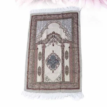 

1 pc Muslim Prayer Rug Decorative Cotton Yarn Tassel Trims Light Portable Carpet Prayer Mat for Bedroom Living Room Hall