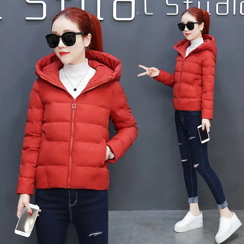 

Women's Small Cotton-Padded Jacket Thick Winter New Style Ladies' Slim Fit Ulzzang Hooded Cotton-padded Clothes Women's Short do