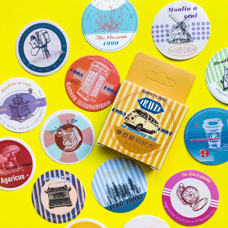 

45 Pcs /Box Vintage Period Modern Time Decoration Paper Sticker DIY Album Diary Label Sticker