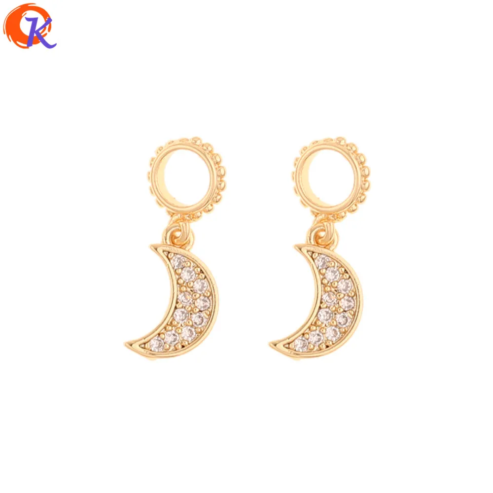 

Cordial Design 30Pcs 7*18MM Jewelry Accessories/CZ Charms/Moon Shape/Genuine Gold Plating/DIY Making/Hand Made/Jewelry Findings